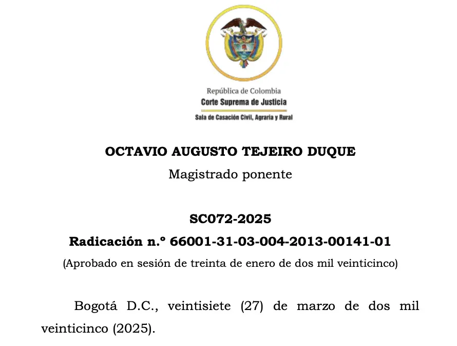 sentencia SC 072 de 2025